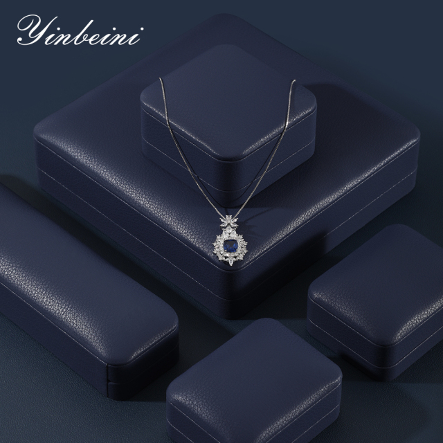 Yinbeini Wedding Ring Box Bracelet Box Long Necklace Earrings Storage Box PU Leather Jewelry Display Organizer Gift Proposal Box H002