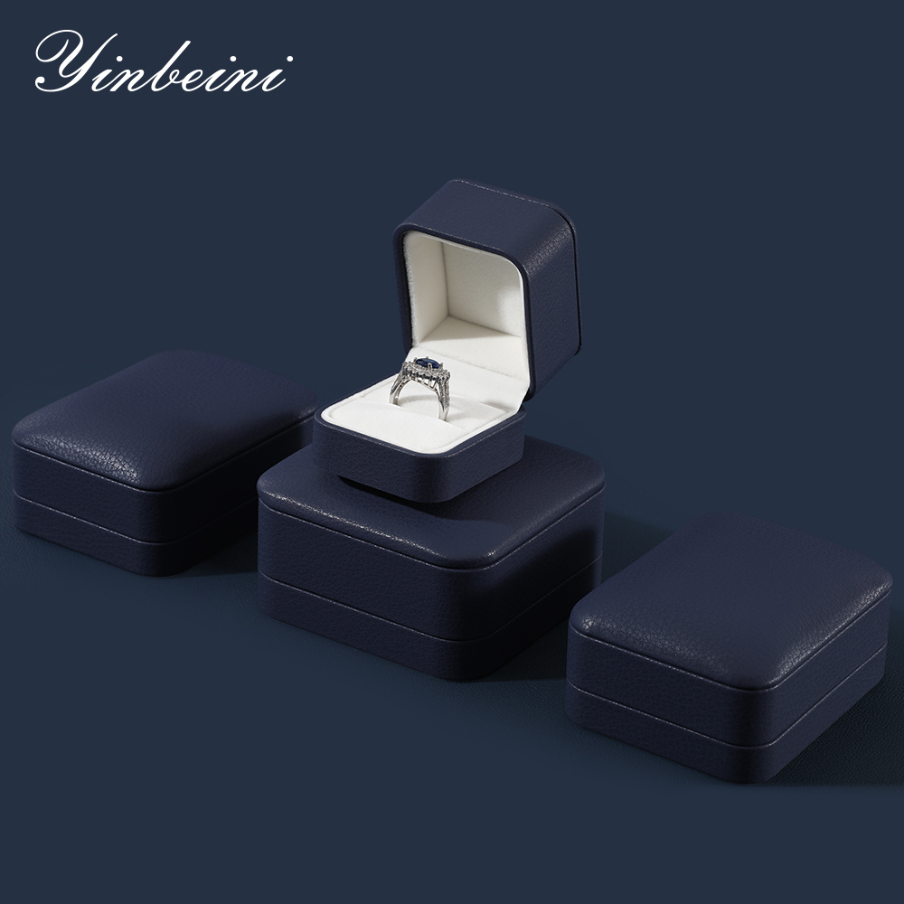 Yinbeini Wedding Ring Box Bracelet Box Long Necklace Earrings Storage Box PU Leather Jewelry Display Organizer Gift Proposal Box H002