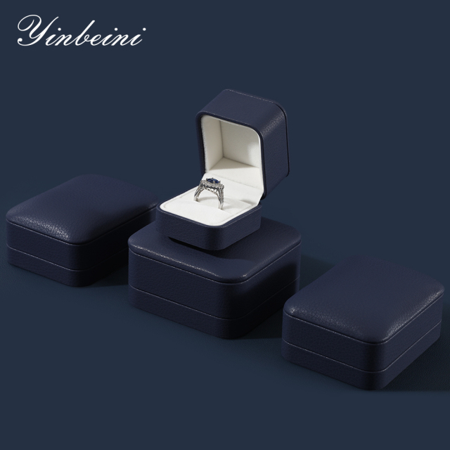 Yinbeini Wedding Ring Box Bracelet Box Long Necklace Earrings Storage Box PU Leather Jewelry Display Organizer Gift Proposal Box H002
