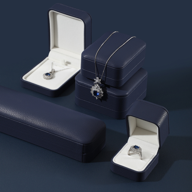 Yinbeini Wedding Ring Box Bracelet Box Long Necklace Earrings Storage Box PU Leather Jewelry Display Organizer Gift Proposal Box H002