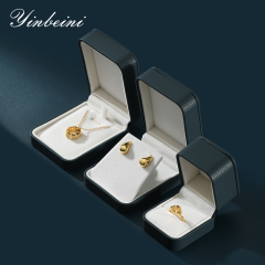 Yinbeini Jewelry Display Organizer Bracelet Box Long Necklace Earrings Storage Box PU Leather Wedding Ring Box Gift Proposal Box H003