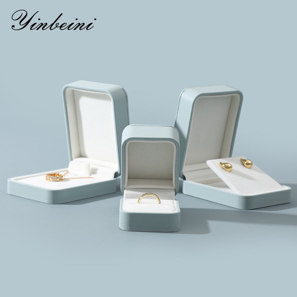 Yinbeini PU Leather Bracelet Box Long Necklace Earrings Storage Box Jewelry Display Organizer Wedding Ring Box Gift Proposal Box