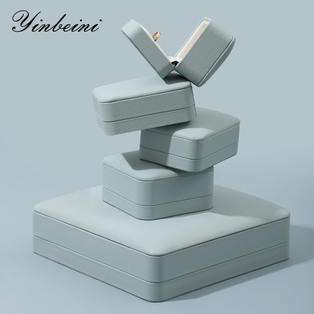 Yinbeini PU Leather Bracelet Box Long Necklace Earrings Storage Box Jewelry Display Organizer Wedding Ring Box Gift Proposal Box