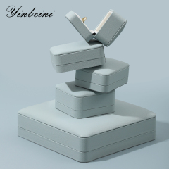 Yinbeini PU Leather Wedding Ring Box Jewelry Display Organizer Bracelet Box Earrings Long Necklace Storage Box Gift Proposal Box H001