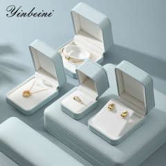 Yinbeini PU Leather Wedding Ring Box Jewelry Display Organizer Bracelet Box Earrings Long Necklace Storage Box Gift Proposal Box H001