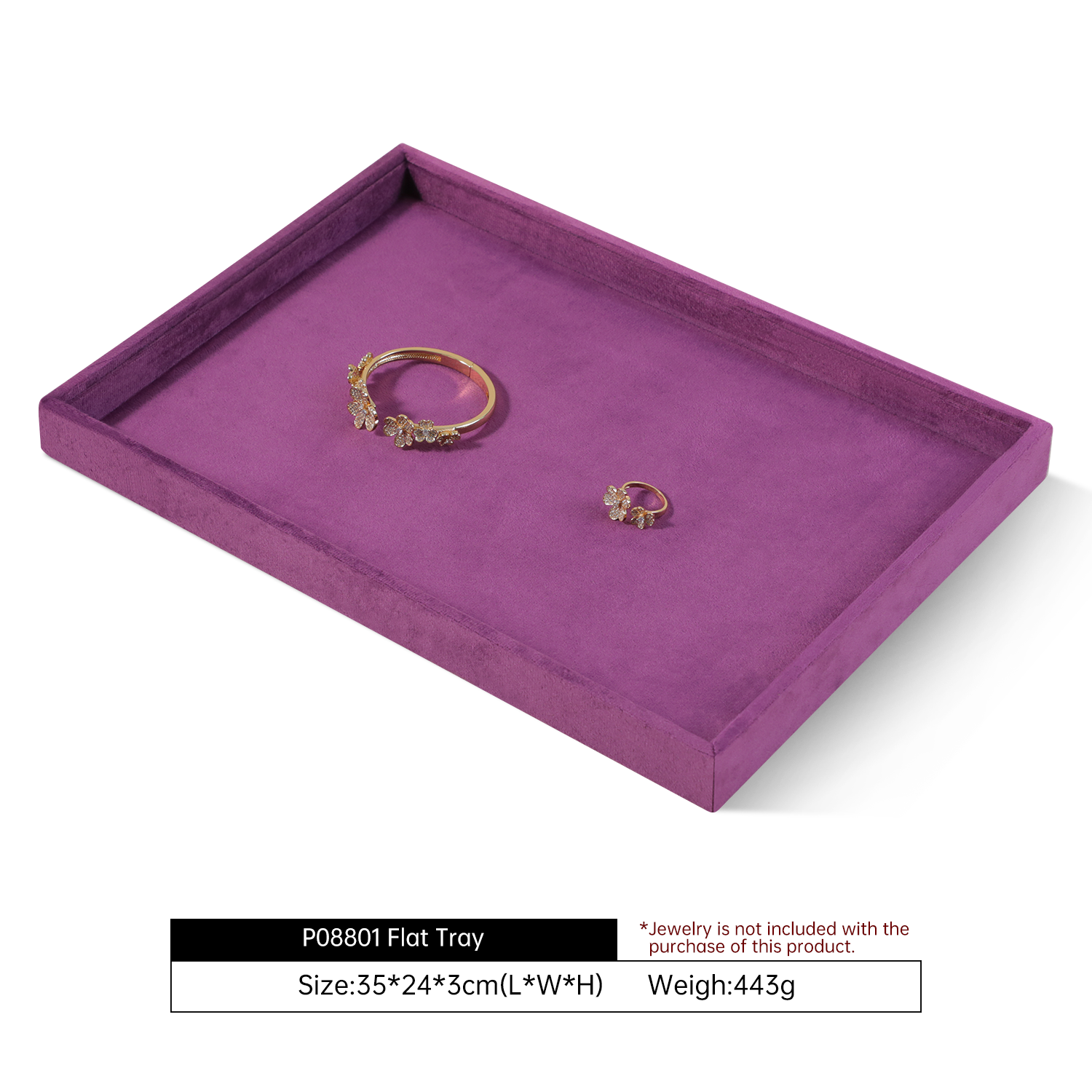 Yinbeini Velvet Jewelry Display Tray for Pearl and Diamond Rings Perfect for Bridal and Luxury Jewelry Boutiques P087