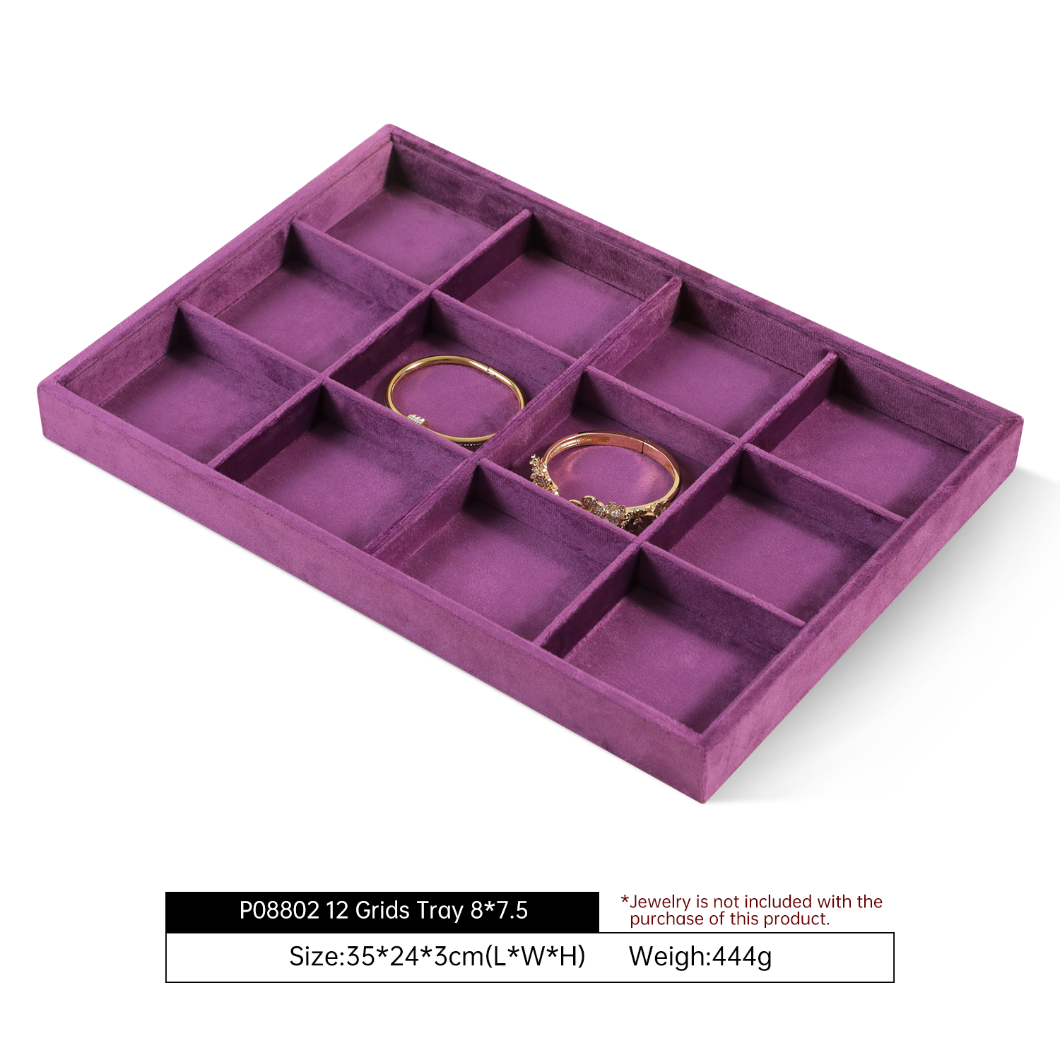 Yinbeini Purple Velvet Jewelry Display Tray for Cross border E commerce Stores Perfect for Product Photos and Listings P088