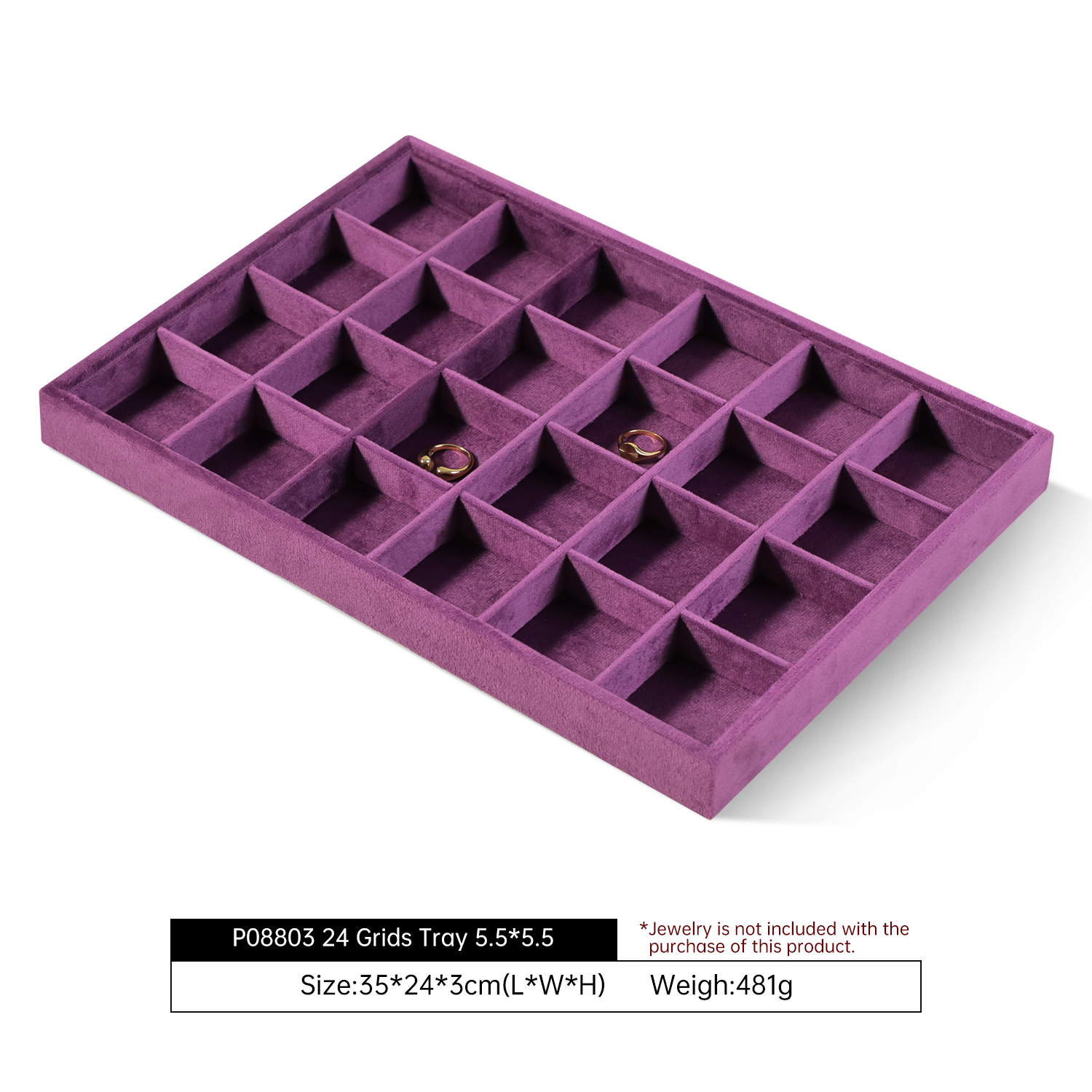 Yinbeini Velvet Jewelry Display Tray for Pearl and Diamond Rings Perfect for Bridal and Luxury Jewelry Boutiques P087