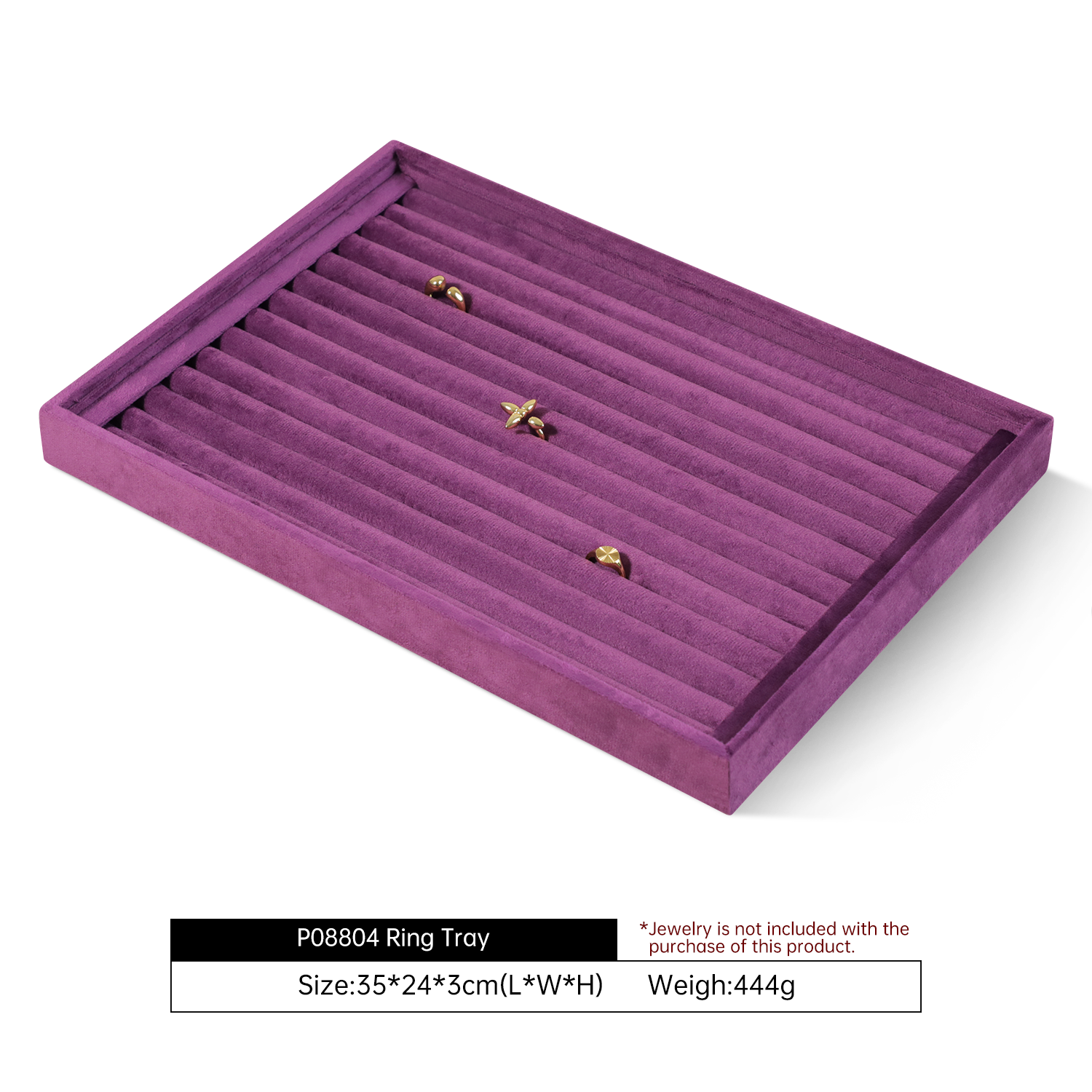 Yinbeini Velvet Jewelry Display Tray for Pearl and Diamond Rings Perfect for Bridal and Luxury Jewelry Boutiques P087