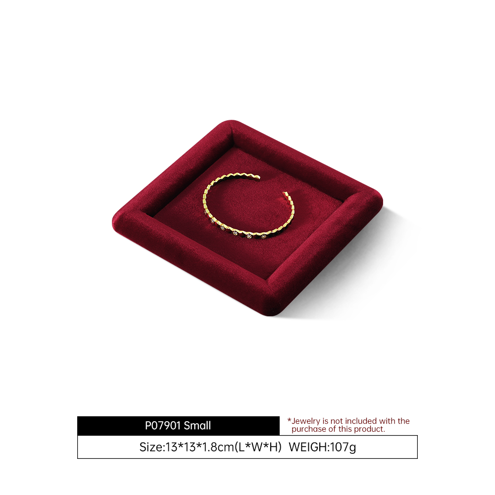 Yinbeini Red Flocked Velvet Jewelry Tray for Bridesmaid Jewelry Gifts Perfect for Bridal Parties and Wedding Gift Shops P079