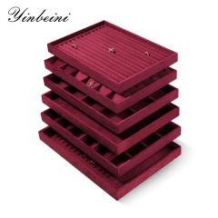 Yinbeini Velvet Jewelry Display Tray for Pearl and Diamond Rings Perfect for Bridal and Luxury Jewelry Boutiques P087