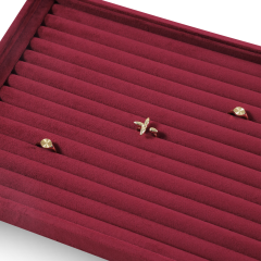 Yinbeini Velvet Jewelry Display Tray for Pearl and Diamond Rings Perfect for Bridal and Luxury Jewelry Boutiques P087