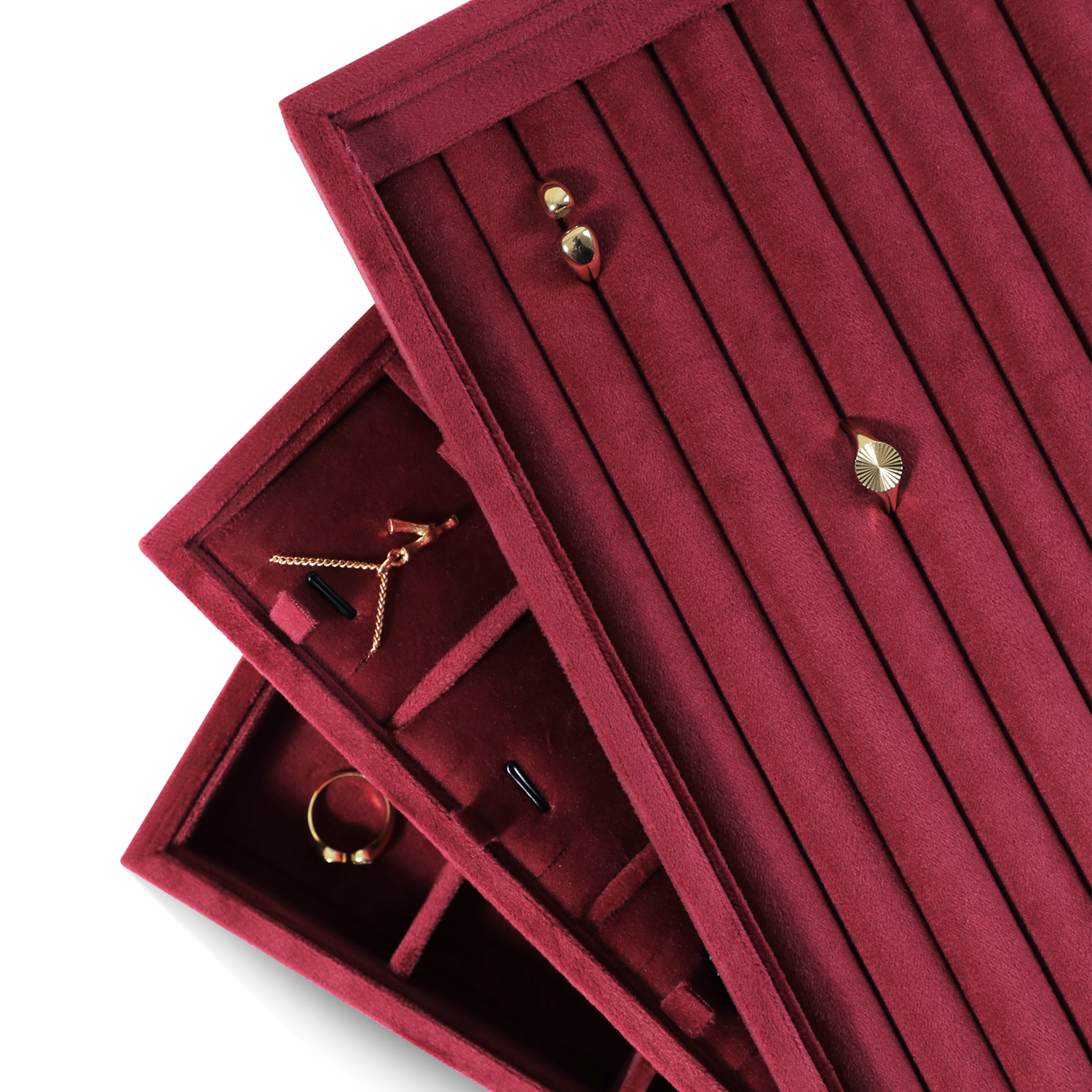 Yinbeini Velvet Jewelry Display Tray for Pearl and Diamond Rings Perfect for Bridal and Luxury Jewelry Boutiques P087