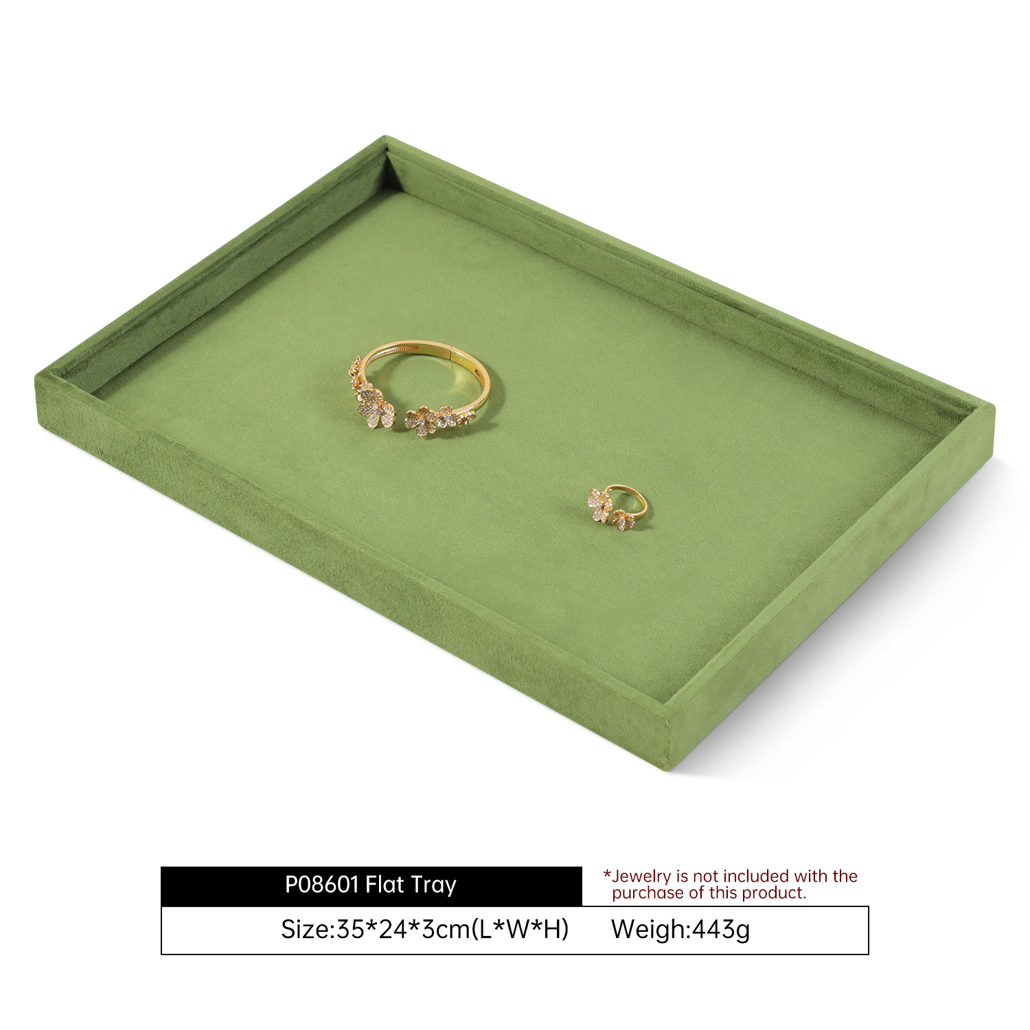 Yinbeini Velvet Jewelry Display Tray for Pearl and Diamond Rings Perfect for Bridal and Luxury Jewelry Boutiques P087