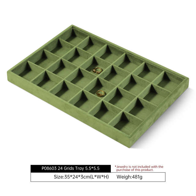 Yinbeini Velvet Jewelry Display Tray for Pearl and Diamond Rings Perfect for Bridal and Luxury Jewelry Boutiques P087