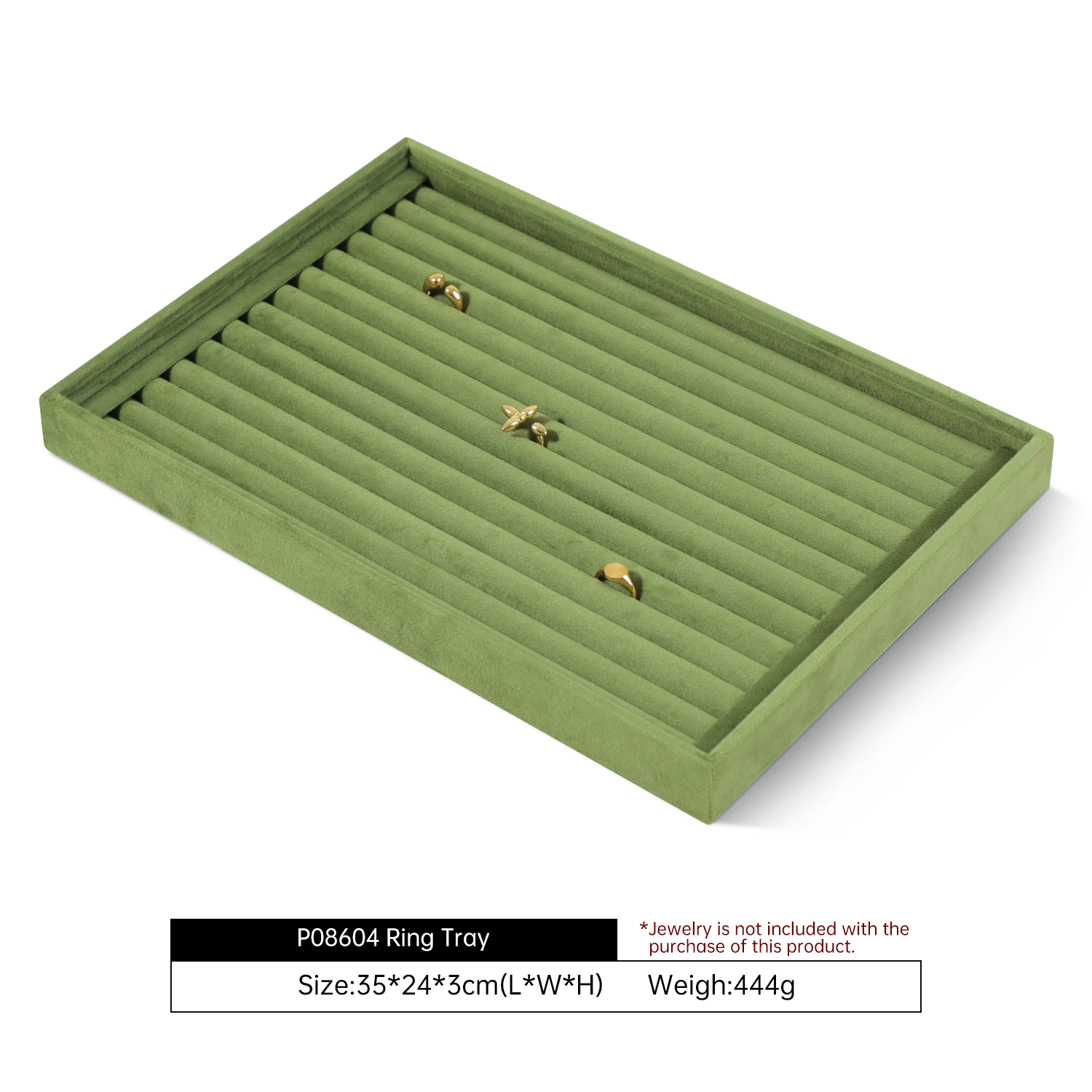 Yinbeini Velvet Jewelry Display Tray for Pearl and Diamond Rings Perfect for Bridal and Luxury Jewelry Boutiques P087