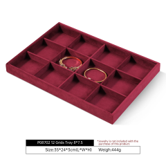 Yinbeini Velvet Jewelry Display Tray for Pearl and Diamond Rings Perfect for Bridal and Luxury Jewelry Boutiques P087
