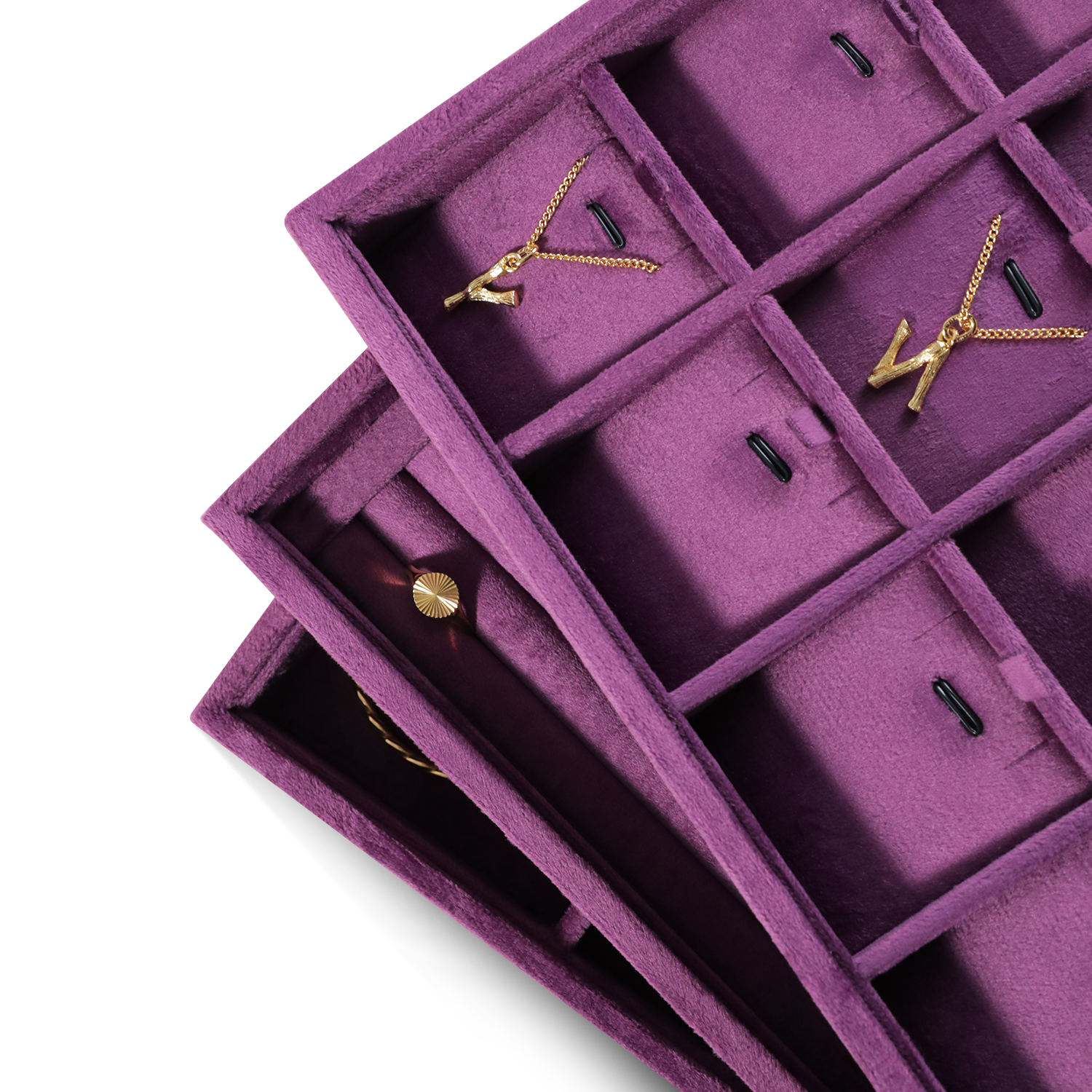 Yinbeini Purple Velvet Jewelry Display Tray for Cross border E commerce Stores Perfect for Product Photos and Listings P088