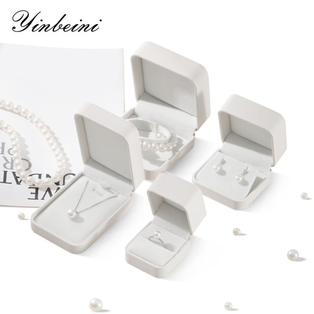 Yinbeini Wedding Ring Box Bracelet Long Necklace Earrings Storage Case PU Leather Jewelry Display Organizer Gift Proposal Box H005
