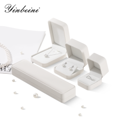 Yinbeini Wedding Ring Box Bracelet Long Necklace Earrings Storage Case PU Leather Jewelry Display Organizer Gift Proposal Box H005
