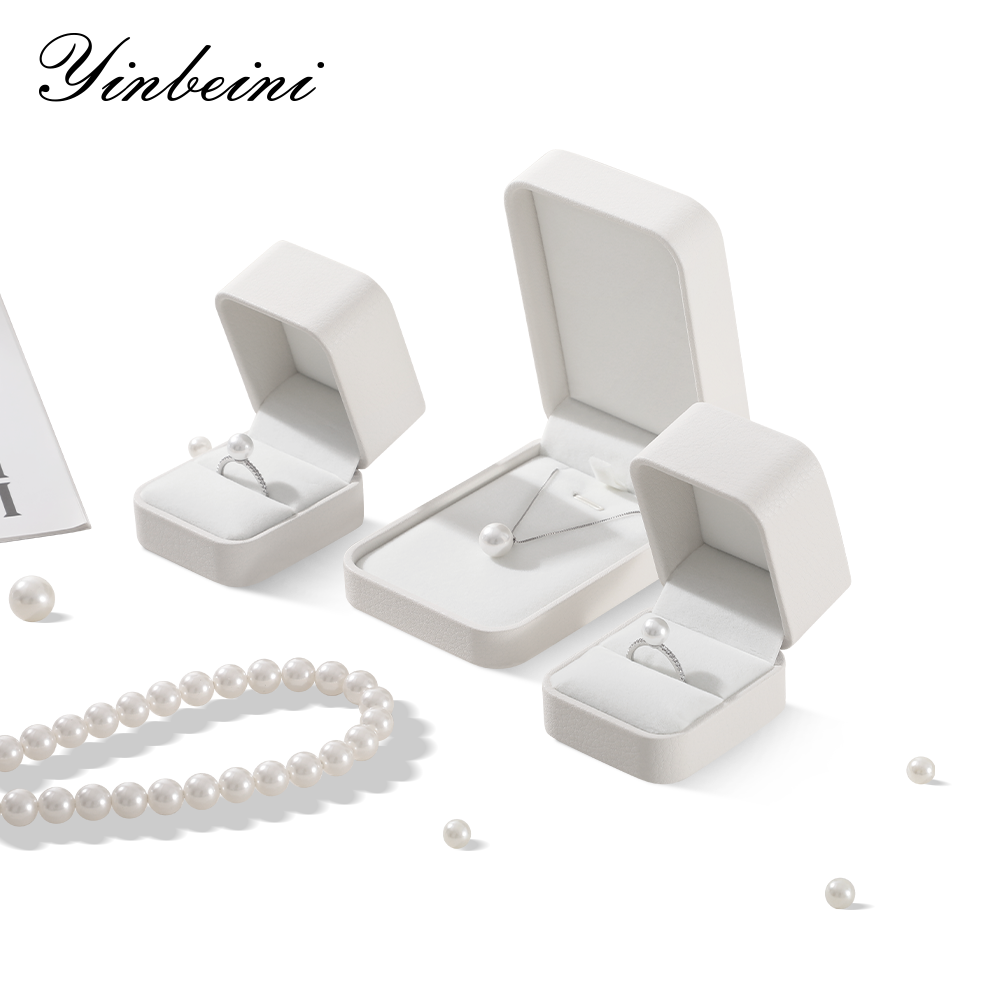 Yinbeini Wedding Ring Box Bracelet Long Necklace Earrings Storage Case PU Leather Jewelry Display Organizer Gift Proposal Box H005