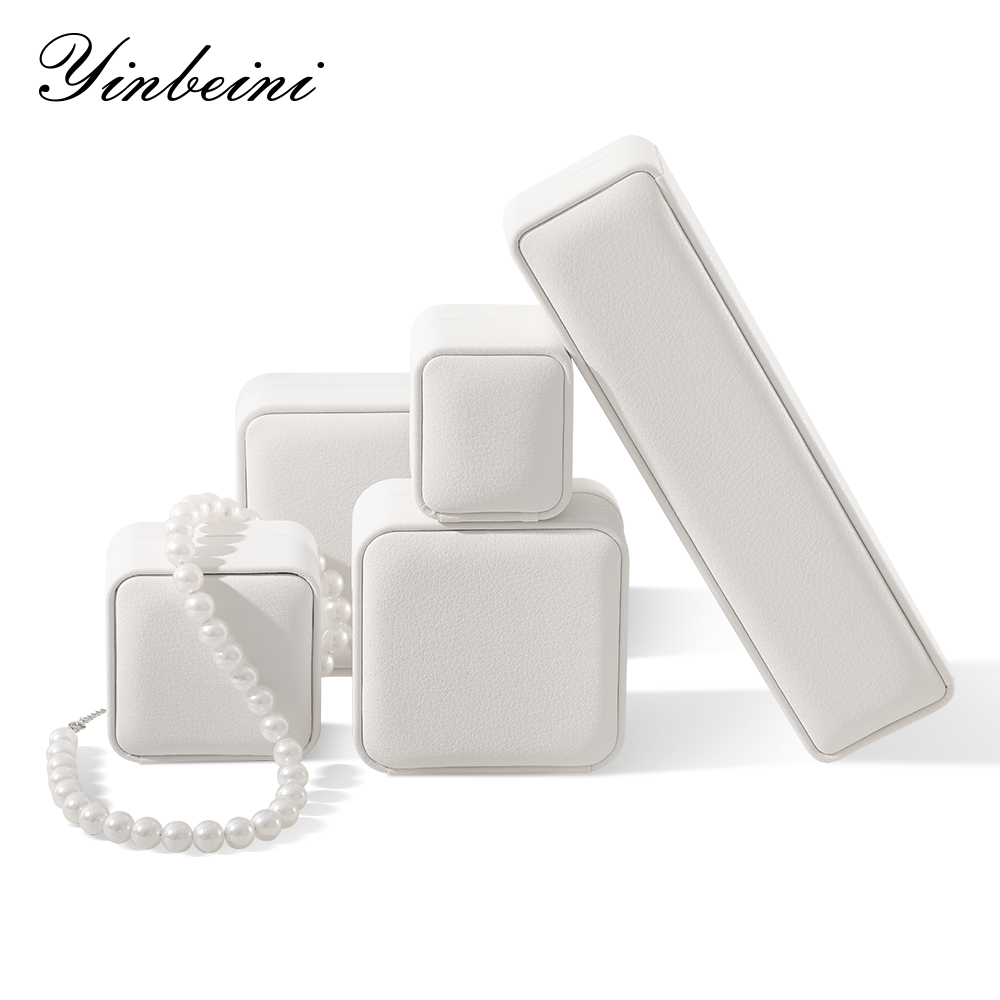 Yinbeini Wedding Ring Box Bracelet Long Necklace Earrings Storage Case PU Leather Jewelry Display Organizer Gift Proposal Box H005