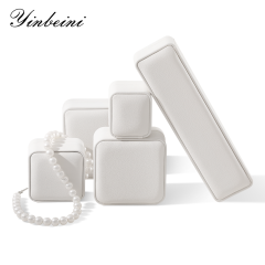 Yinbeini Wedding Bracelet Ring Box Earrings Long Necklace Storage Case PU Leather Gift Proposal Box Jewelry Display Organizer  H013