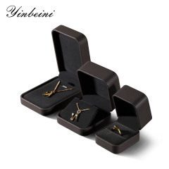 Yinbeini PU Leather Wedding Ring Box Bracelet Long Necklace Earrings Storage Case Gift Proposal  Box Jewelry Display Organizer H006