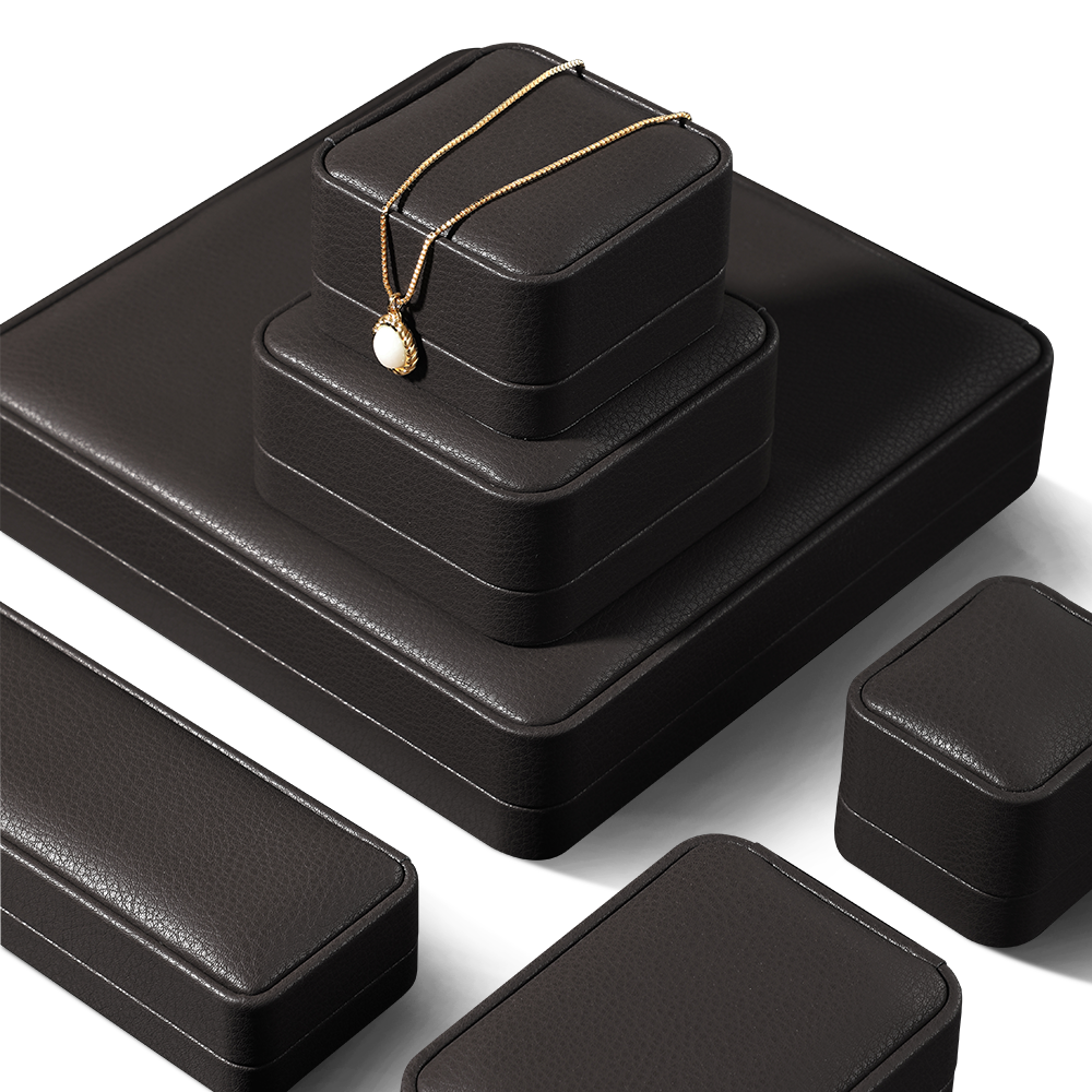Yinbeini PU Leather Wedding Ring Box Bracelet Long Necklace Earrings Storage Case Gift Proposal  Box Jewelry Display Organizer H006