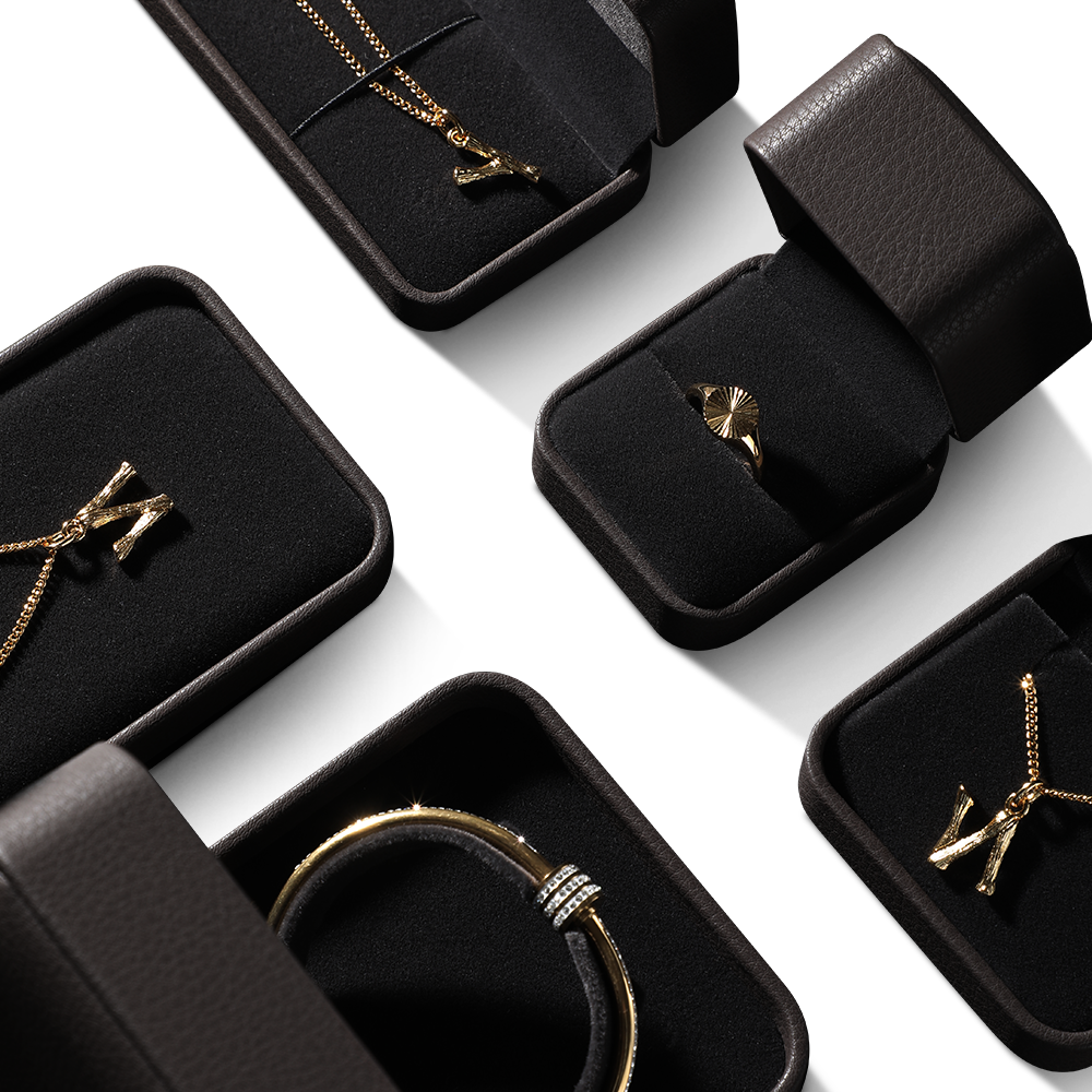 Yinbeini Wedding Bracelet Ring Box Earrings Long Necklace Storage Case PU Leather Gift Proposal Box Jewelry Display Organizer  H013