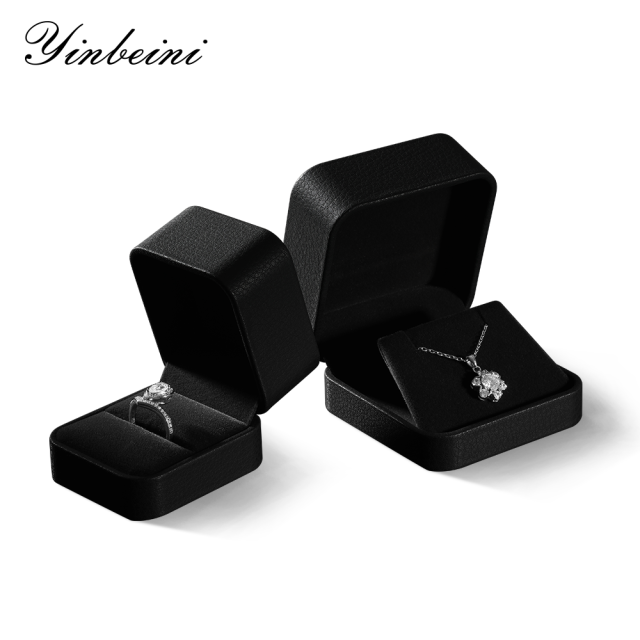 Yinbeini  PU Leather Jewelry Display Organizer Wedding Ring Box Gift Proposal Box Bracelet Long Earrings Necklace Storage Case  H007