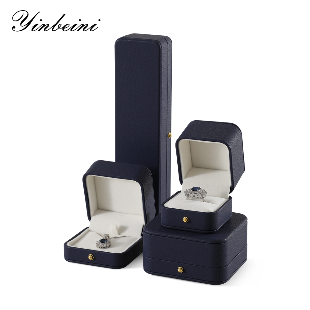 yinbeini PU Leather  Long Chain Jewelry Organizer Bracelet Long Necklace Storage Box Engagement Proposal Wedding Ring Display Box H009