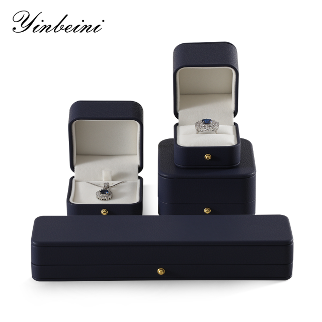 yinbeini PU Leather  Long Chain Jewelry Organizer Bracelet Long Necklace Storage Box Engagement Proposal Wedding Ring Display Box H009