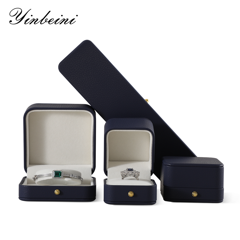 yinbeini PU Leather  Long Chain Jewelry Organizer Bracelet Long Necklace Storage Box Engagement Proposal Wedding Ring Display Box H009