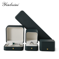 yinbeini PU Leather  Long Chain Jewelry Organizer Bracelet Long Necklace Storage Box Engagement Proposal Wedding Ring Display Box H009