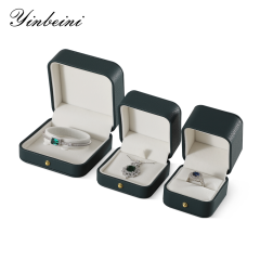 yinbeini PU Leather  Long Chain Jewelry Organizer Bracelet Long Necklace Storage Box Engagement Proposal Wedding Ring Display Box H009