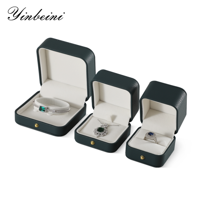 yinbeini PU Leather  Long Chain Jewelry Organizer Bracelet Long Necklace Storage Box Engagement Proposal Wedding Ring Display Box H009