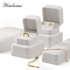 Yinbeini Wedding Bracelet Ring Box Earrings Long Necklace Storage Case PU Leather Gift Proposal Box Jewelry Display Organizer  H013