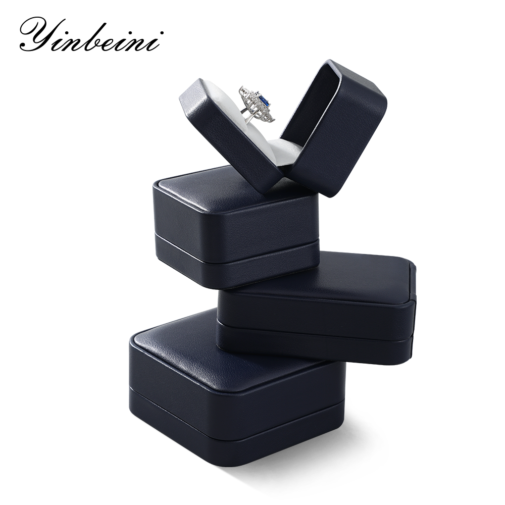 Yinbeini  PU Leather Jewelry Display Organizer Wedding Ring Box Gift Proposal Box Bracelet Long Earrings Necklace Storage Case  H007