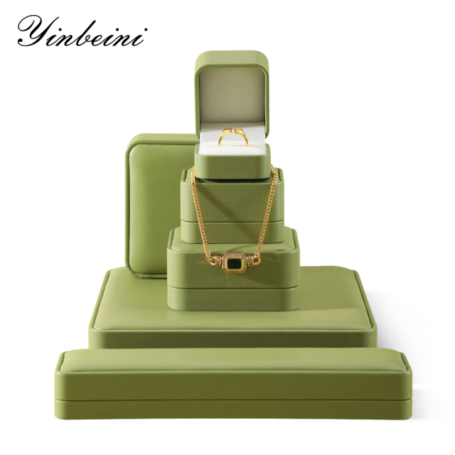 Yinbeini Wedding Bracelet Ring Box Earrings Long Necklace Storage Case PU Leather Gift Proposal Box Jewelry Display Organizer  H013