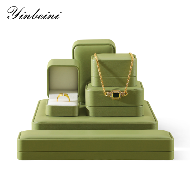 Yinbeini Wedding Bracelet Ring Box Earrings Long Necklace Storage Case PU Leather Gift Proposal Box Jewelry Display Organizer  H013
