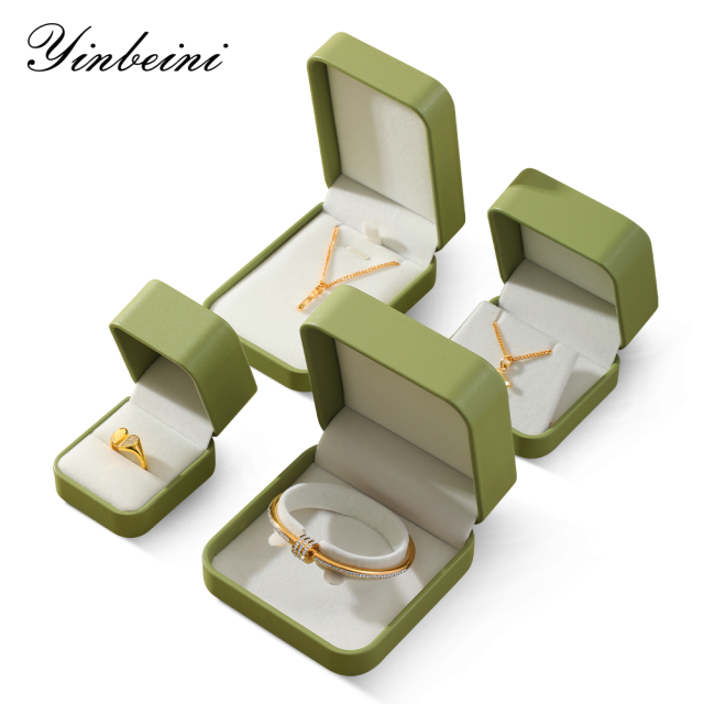 Yinbeini  PU Leather Jewelry Display Organizer Wedding Ring Box Gift Proposal Box Bracelet Long Earrings Necklace Storage Case  H007