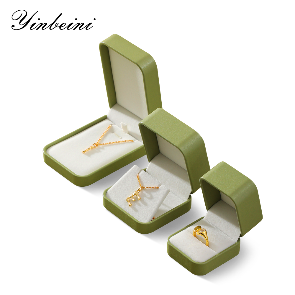 Yinbeini Wedding Bracelet Ring Box Earrings Long Necklace Storage Case PU Leather Gift Proposal Box Jewelry Display Organizer  H013