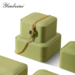 Yinbeini Wedding Bracelet Ring Box Earrings Long Necklace Storage Case PU Leather Gift Proposal Box Jewelry Display Organizer  H013