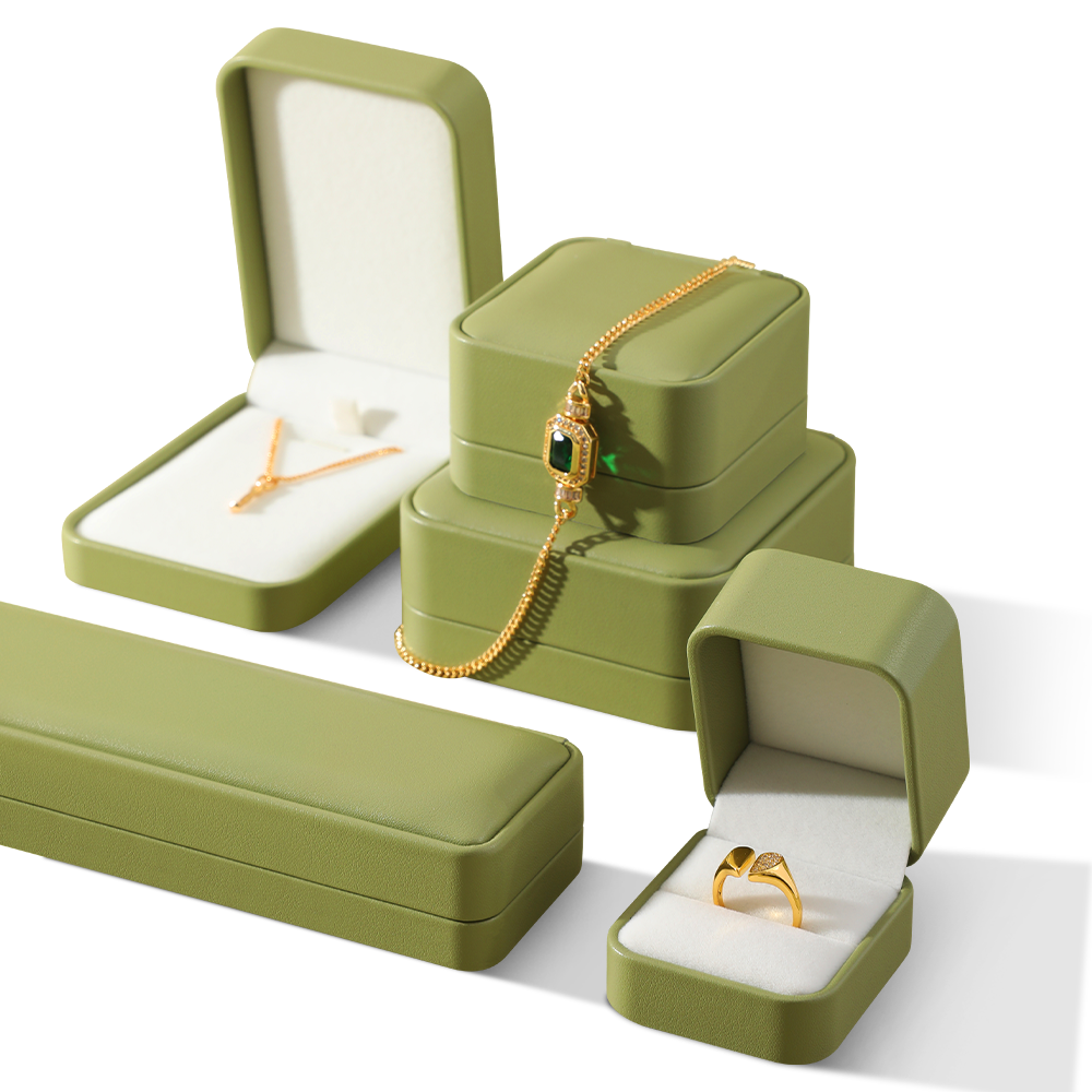 Yinbeini  PU Leather Jewelry Display Organizer Wedding Ring Box Gift Proposal Box Bracelet Long Earrings Necklace Storage Case  H007