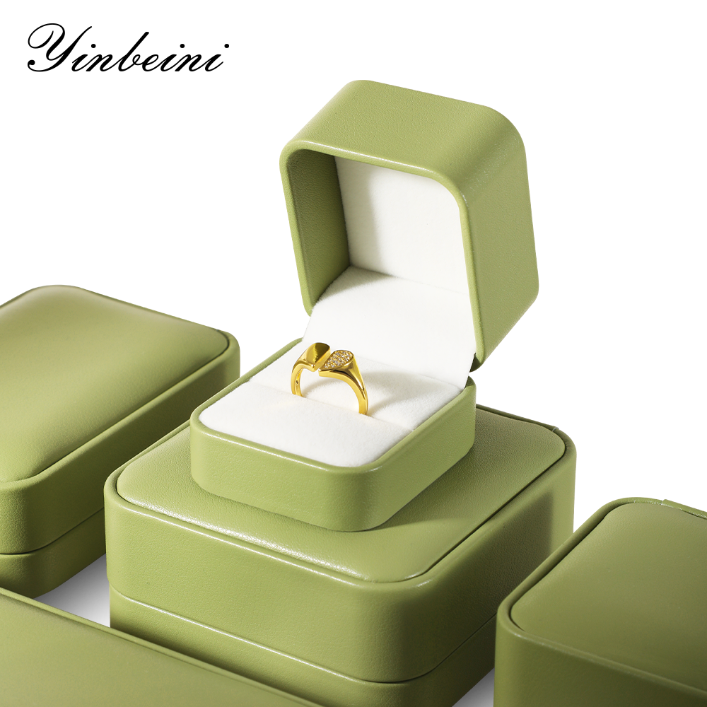 Yinbeini Wedding Bracelet Ring Box Earrings Long Necklace Storage Case PU Leather Gift Proposal Box Jewelry Display Organizer  H013