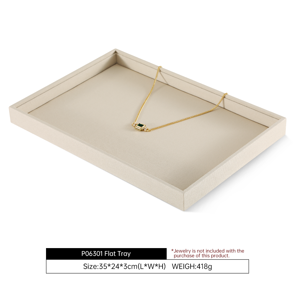 Yinbeini Three In One Linen Jewelry Combination Tray Independent Partition For Ring Earring Necklace One Tray Multi Purpose Reduce Cost P063