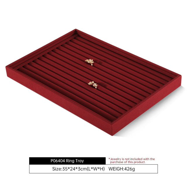 Yinbeini Three In One Linen Jewelry Combination Tray Independent Partition For Ring Earring Necklace One Tray Multi Purpose Reduce Cost P063