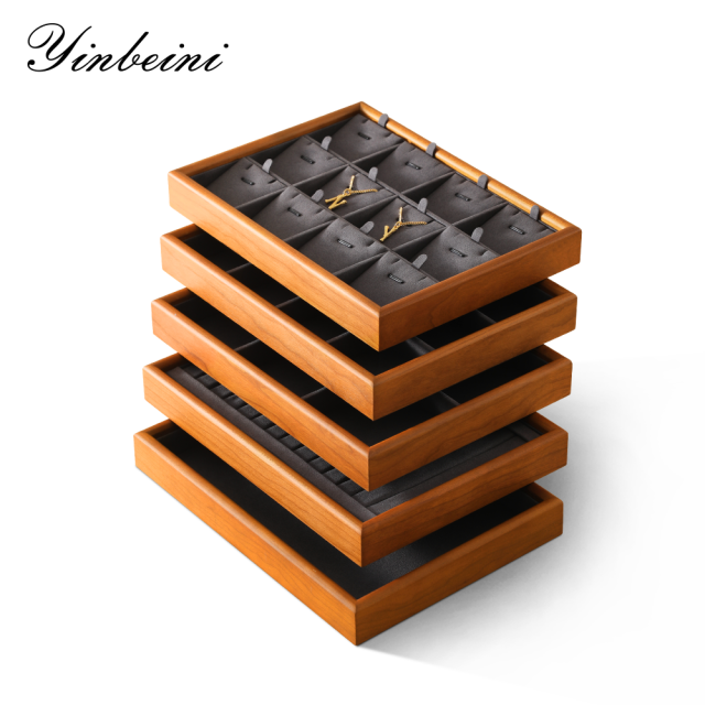 Yinbeini Jewelry Solid Wood Tray Soft Background Highlight Detail Texture Help Jewelry Merchant Product Display Sale P068