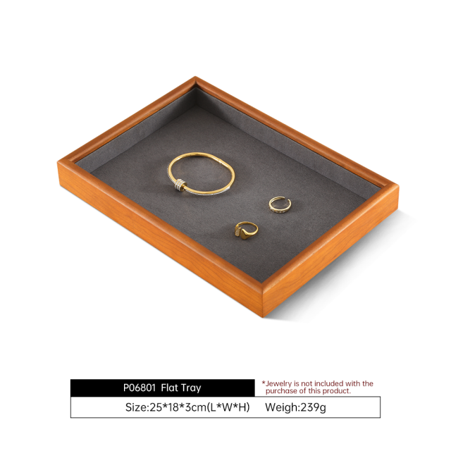 Yinbeini Space Saving Stackable Solid Wood Jewelry Tray Save Counter And Desktop Space Suitable For Small Stores P069